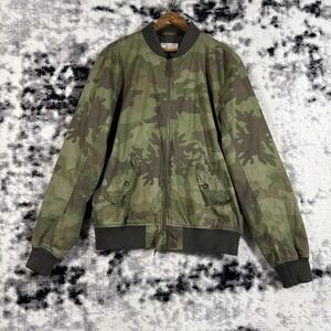 Wallace & Barnes Jacket Mens‎ Size Medium Camo Zip Pockets Bomber Paratrooper
